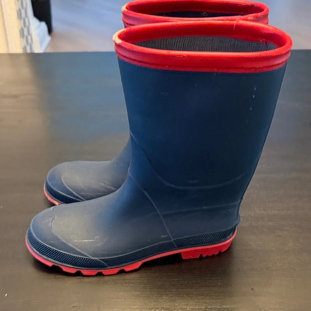Kids Blue and Red Rain Boots